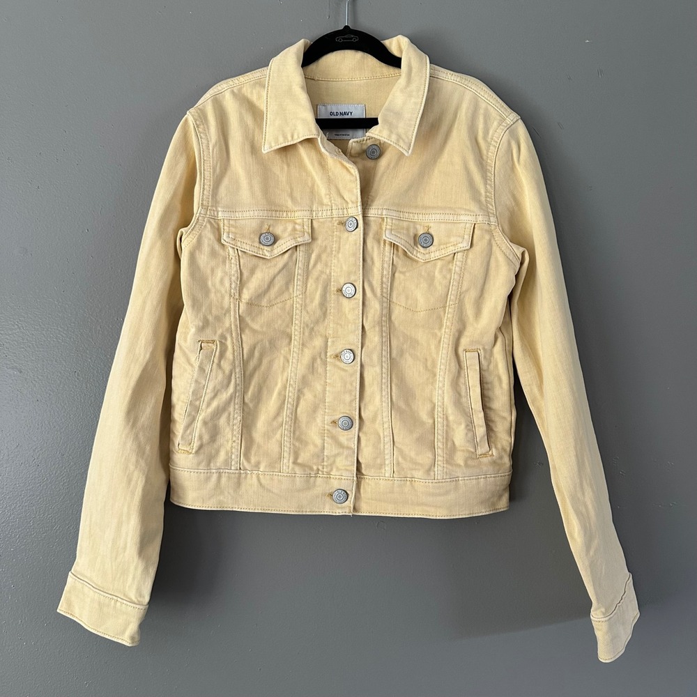 OLD NAVY GIRL'S YELLOW DENIM JACKET YOUTH XL 14/16 -- FLAW